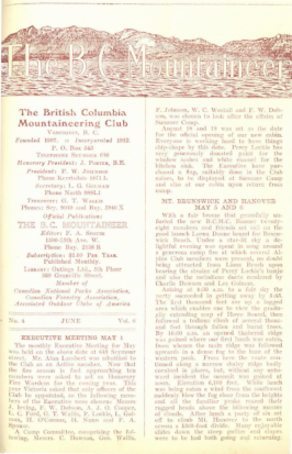 The B.C. Mountaineer 1928 June cover